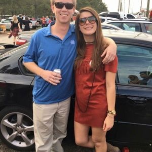 red Fringe Suede forever 21 dress